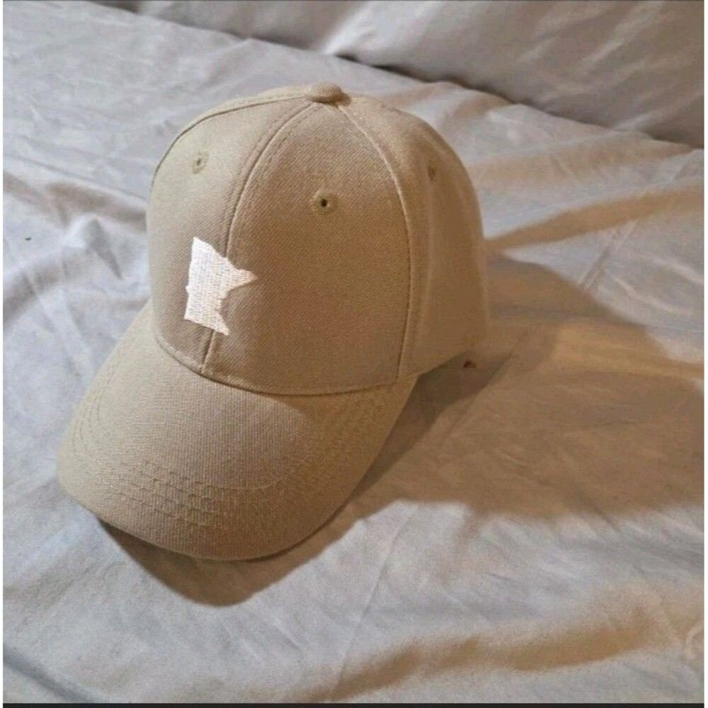 Minnesota MN Silhouette Logo Hat Baseball Cap Strapback Tan